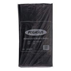 18x29x39 Refuse Sack Black Pegasus 35mu Boxed 200